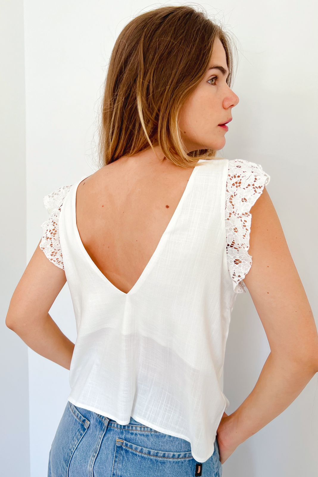 BLUSA LINO ENCAJE